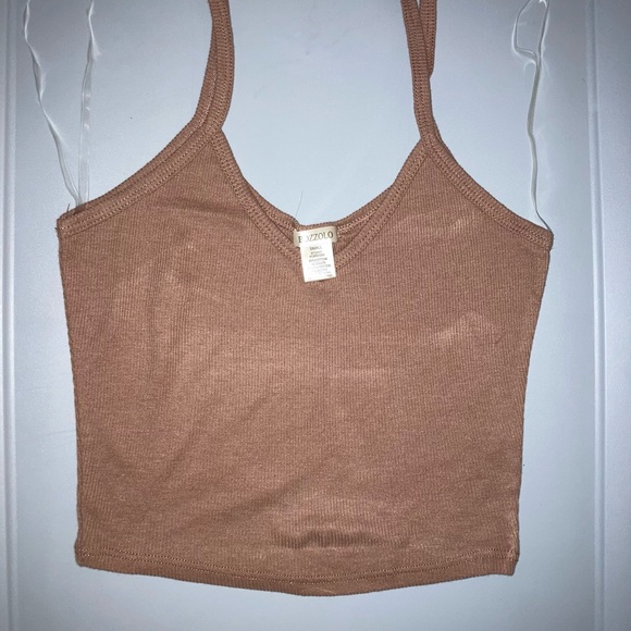 Brown crop tank top - Picture 2 of 4